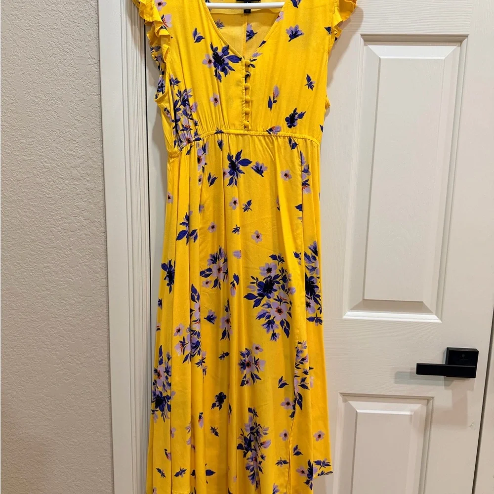 Jessica Simpson Yellow and Purple Floral Maxi Dress - Picture 1 of 3